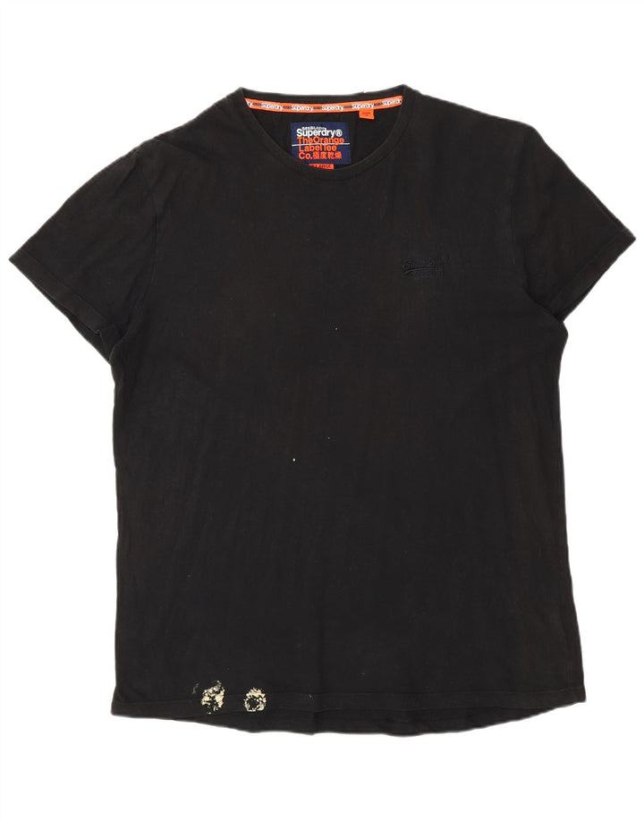 Superdry T-shirt top til mænd XL sort bomuld