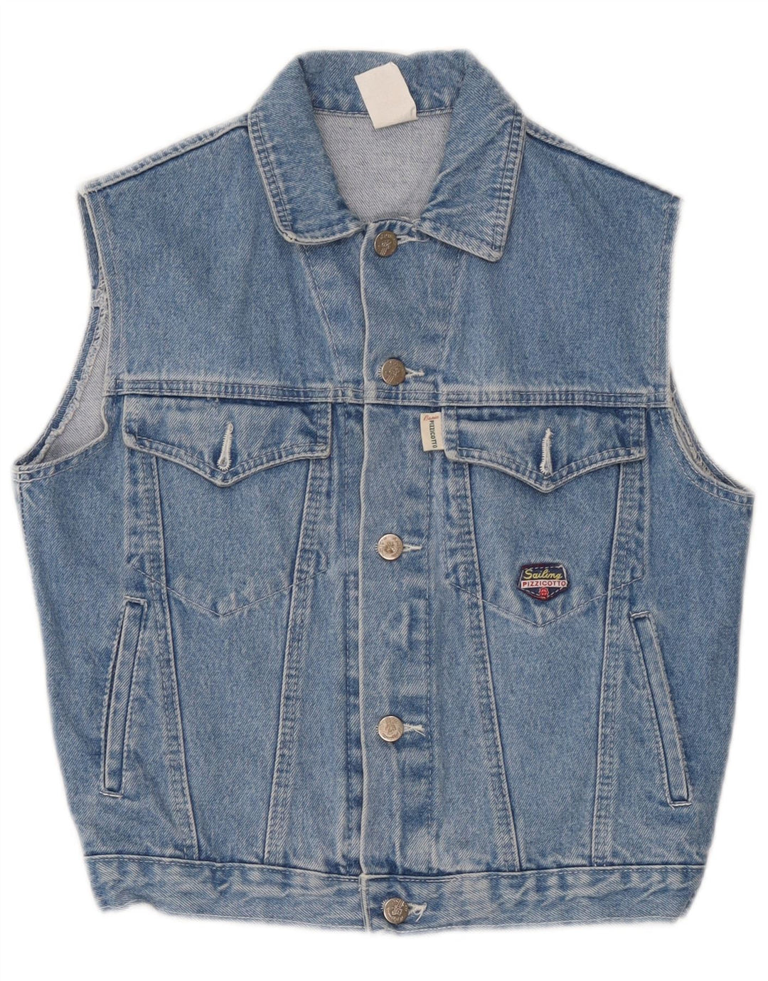 Vintage drenge denim Gilet 10-11 år blå bomuld