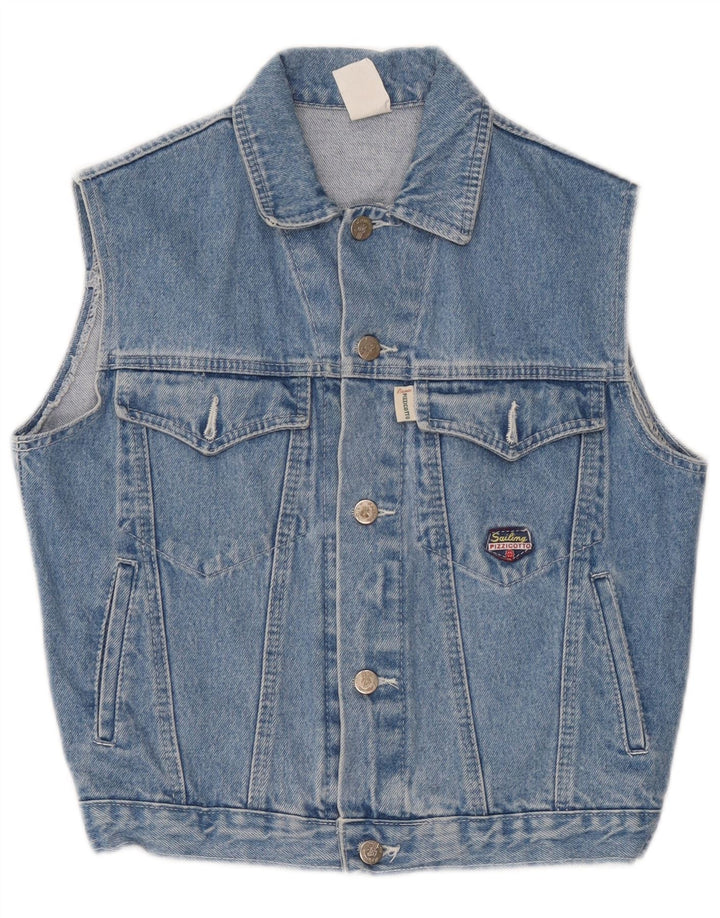 Vintage drenge denim Gilet 10-11 år blå bomuld