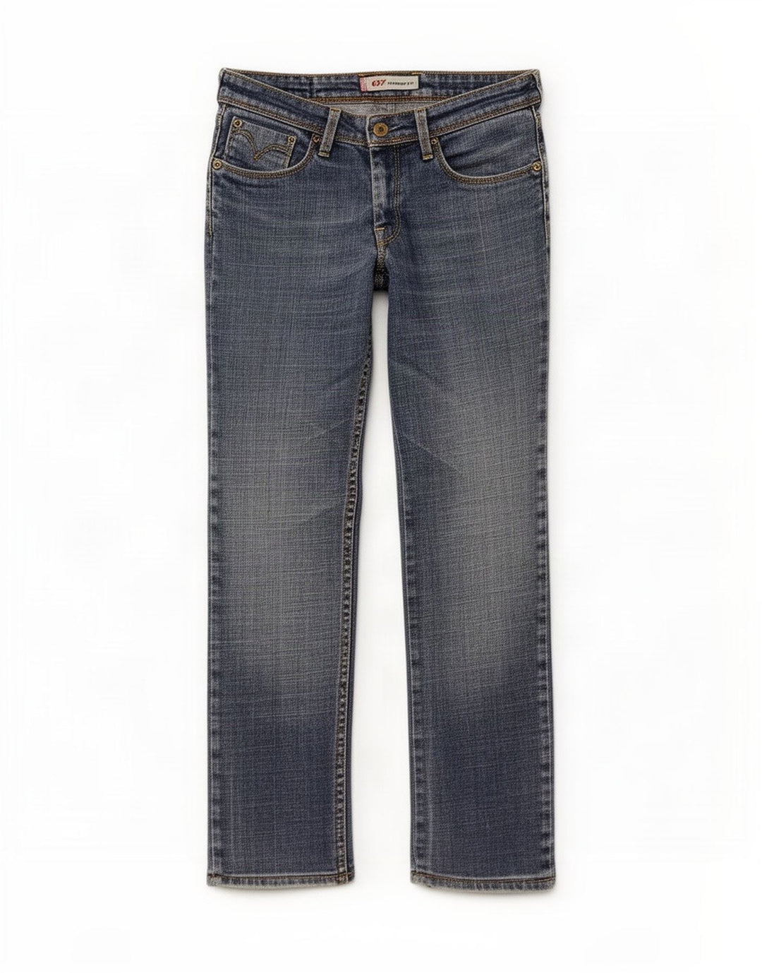Levi's Dame 627 Straight Jeans W28 L28 Blå Bomuld