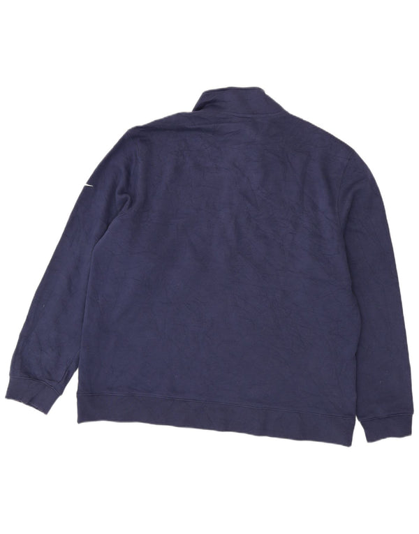 Nike Herre grafisk sweatshirt med lynlåshals 2XL marineblå bomuld