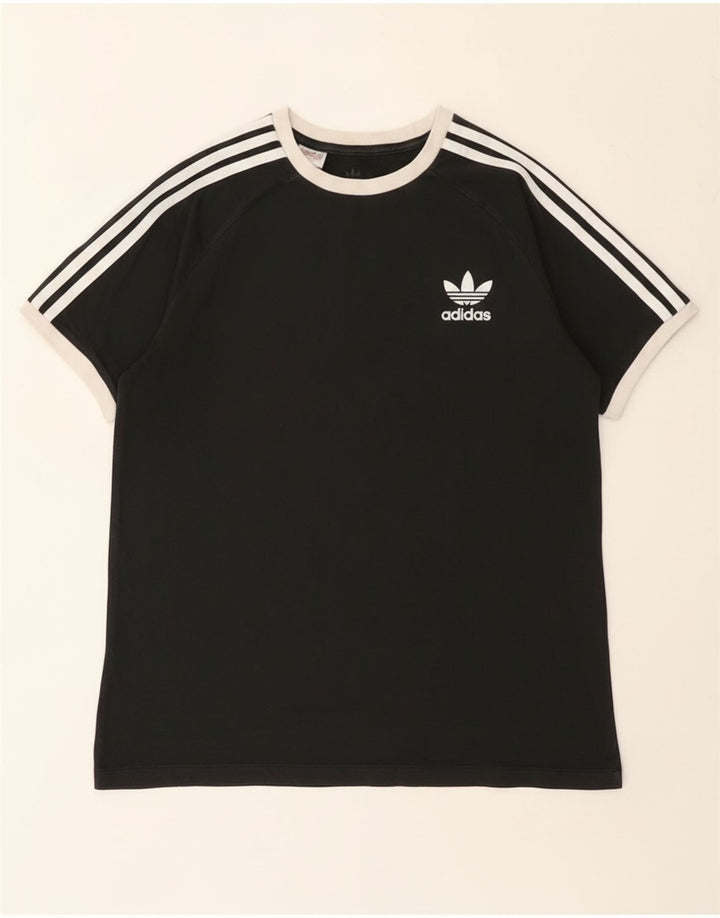 Adidas Boys T-Shirt Top 13-14 år Sort Bomuld