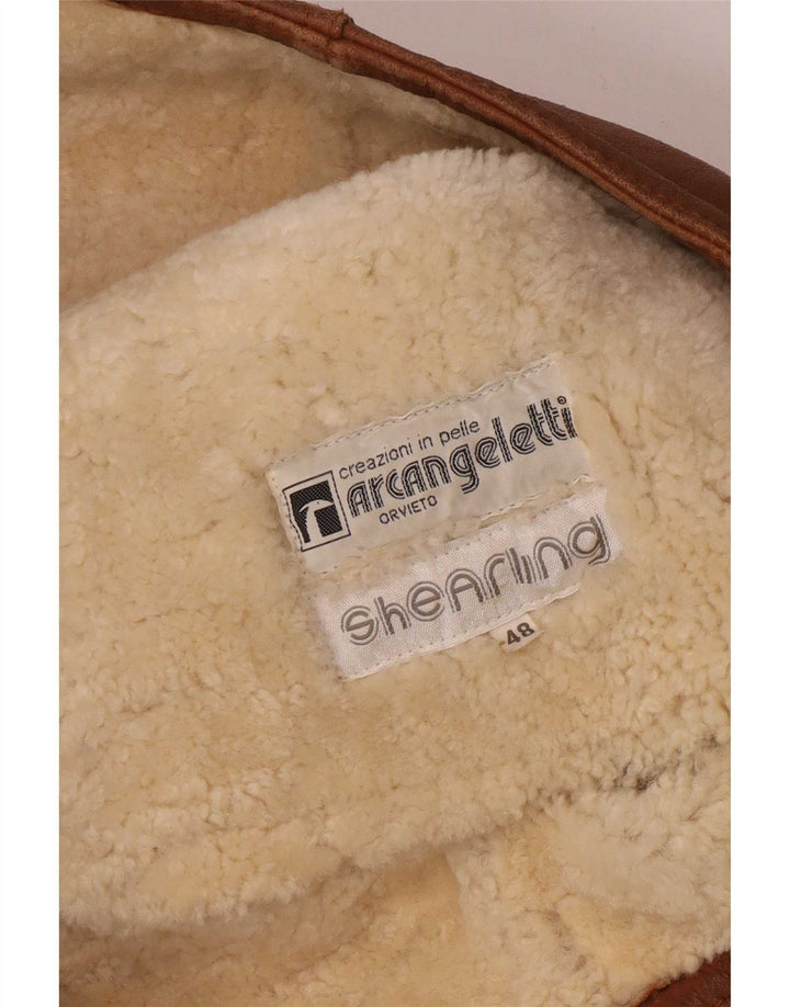 Vintage Herre Shearling Jacket IT 48 Medium Brun
