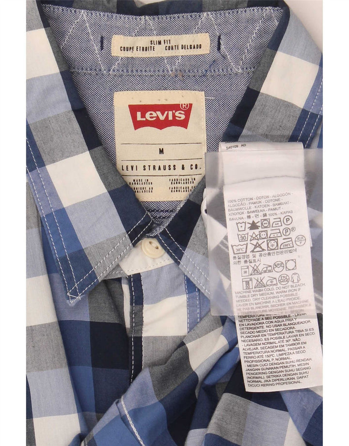 Levi's Herre Slim Fit skjorte Medium Blue Gingham Cotton