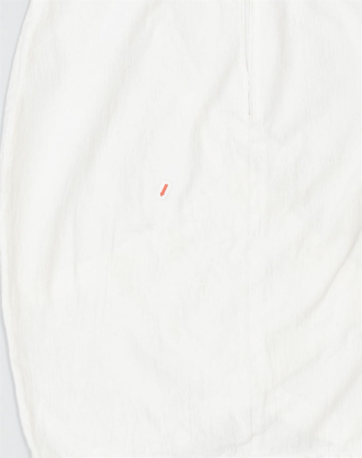 VINTAGE Womens A-Line Skirt IT 44 Medium W30  White Cotton | Vintage Vintage | Thrift | Second-Hand Vintage | Used Clothing | Messina Hembry 