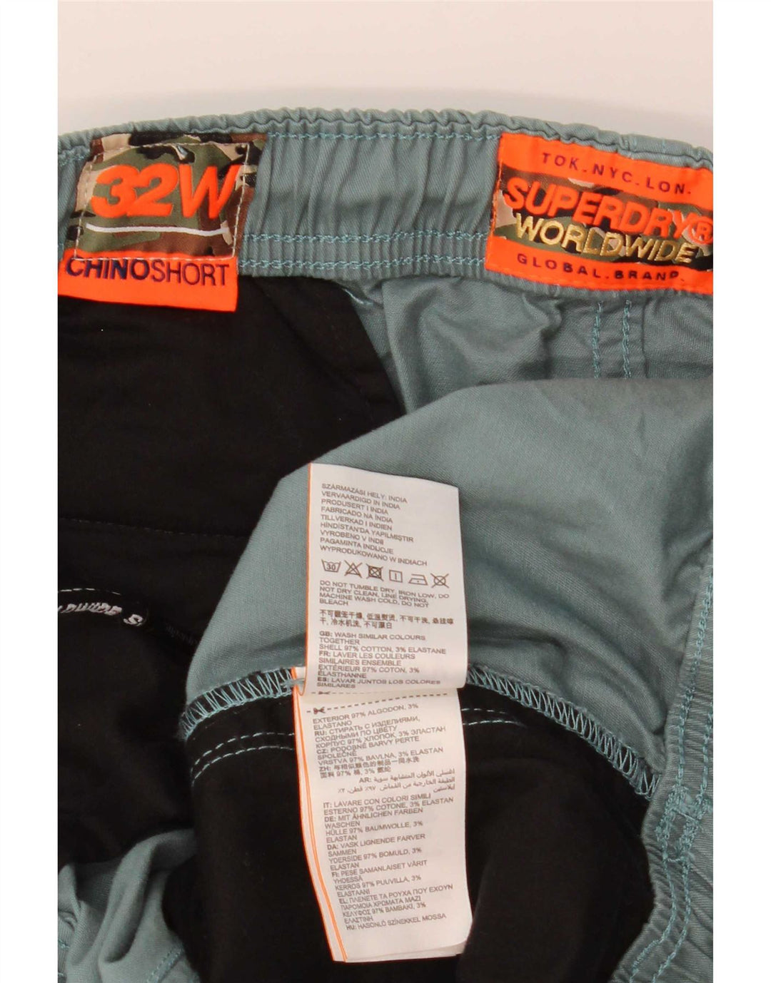 Superdry Chino Shorts til mænd W32 mellemgrøn bomuld