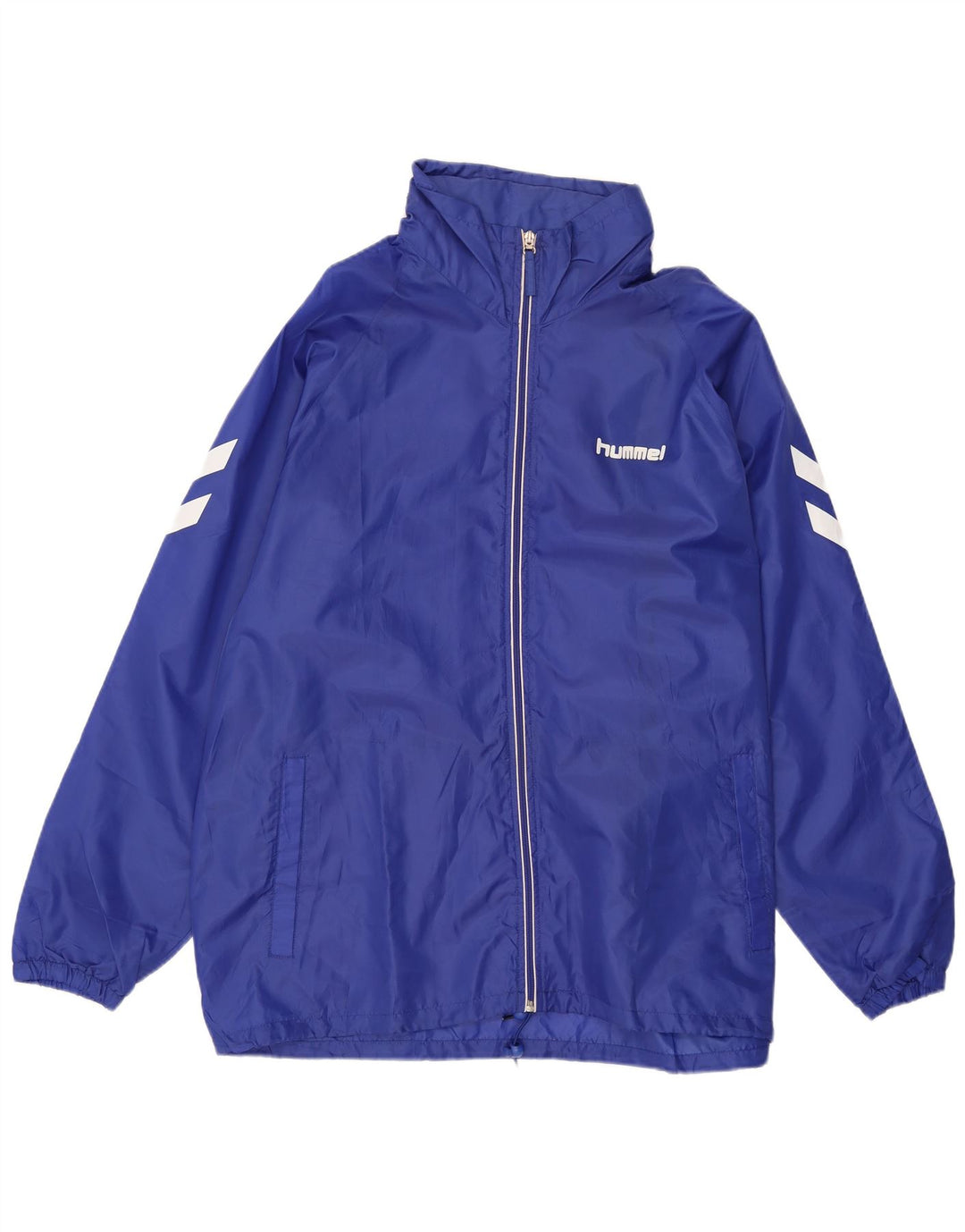 HUMMEL Herre grafisk regnjakke med hætte UK 42 XL Blå polyester