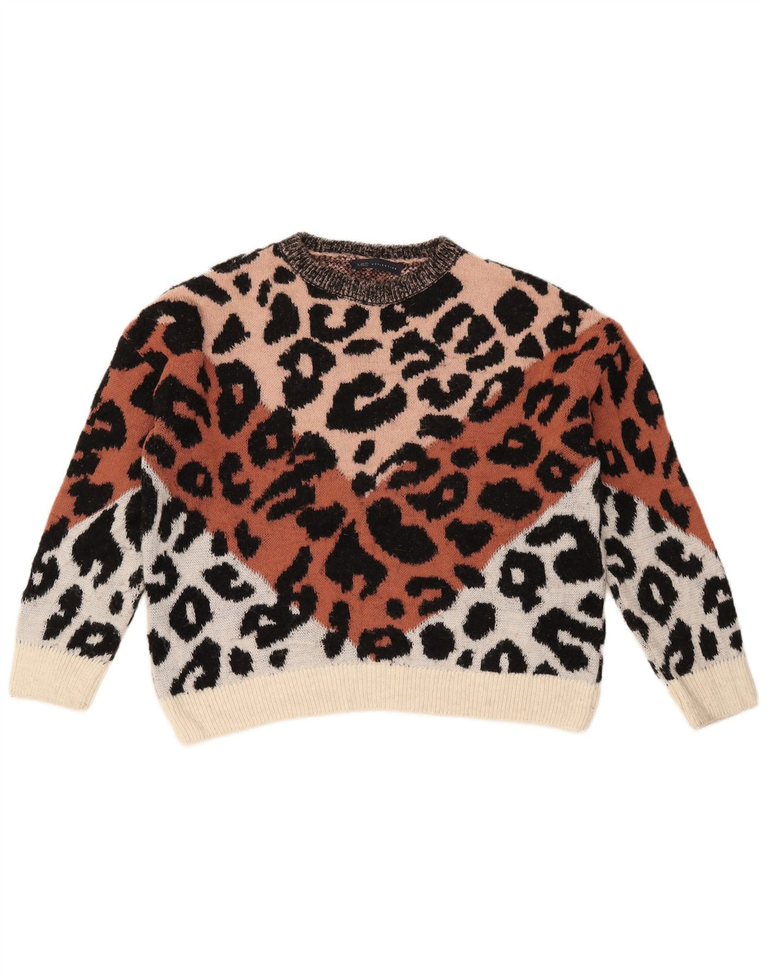 Marks & Spencer Dame Crop Boat Neck Jumper Sweater UK 14 Medium Multicolo