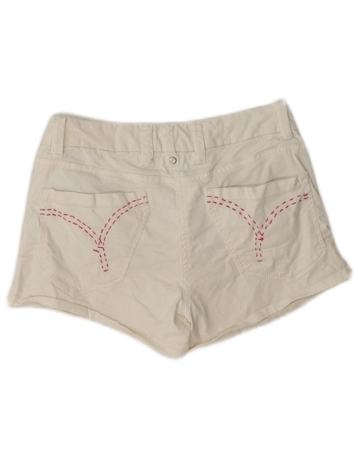 Avirex denimshorts til kvinder EU 40 Medium W27 Off White Bomuld