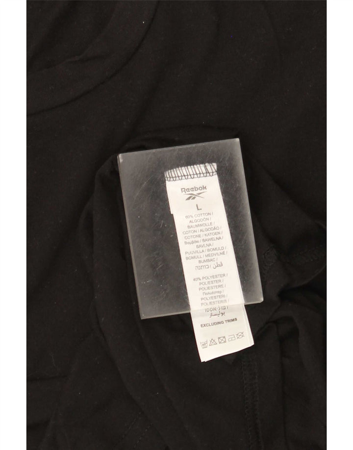 Reebok Herre T-Shirt Top Stor Sort Bomuld