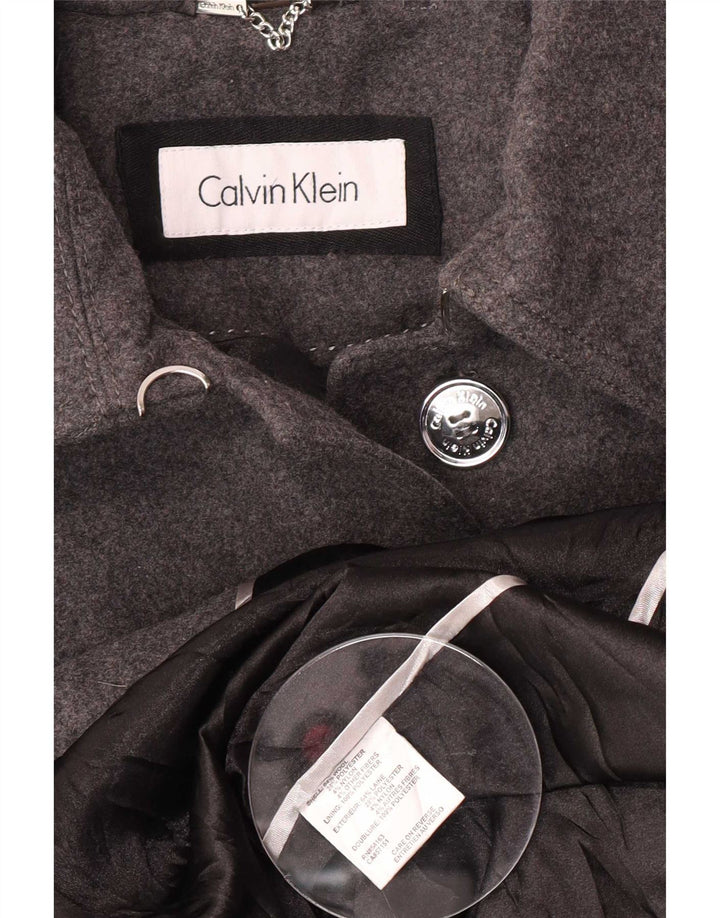 Calvin Klein Dame Trench Coat UK 14 Medium Grey Uld