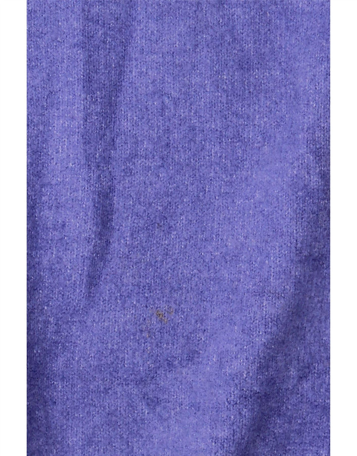 Zara Dame Oversized Roll Neck Jumper Sweater UK 14 Medium Blue Acryl