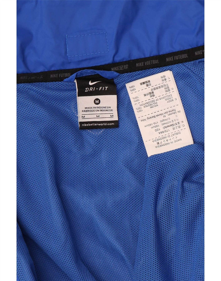 Nike Regnjakke med hætte til mænd UK 38 Medium Blue Colourblock Nylon