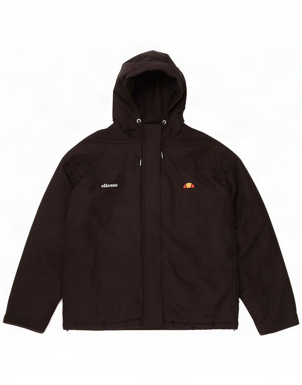 Ellesse Dame Hooded Windbreaker Jacket UK 10 Small Black Sports