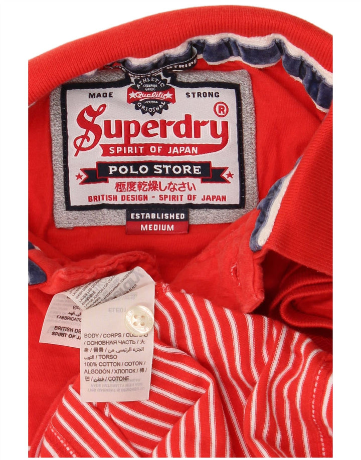 Superdry herre poloshirt Medium rødstribet bomuld