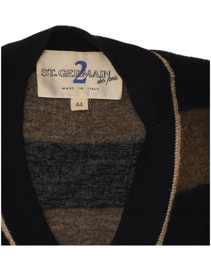 Vintage dame cardigan sweater IT 44 Medium brun stribet