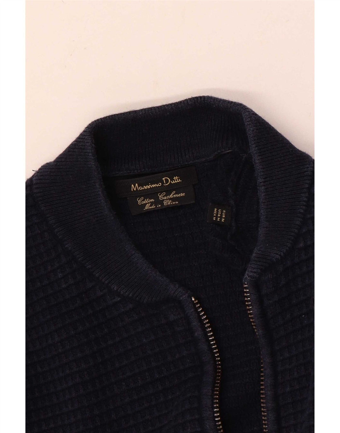 Massimo Dutti Herre Cardigan Sweater Medium Marineblå Bomuld