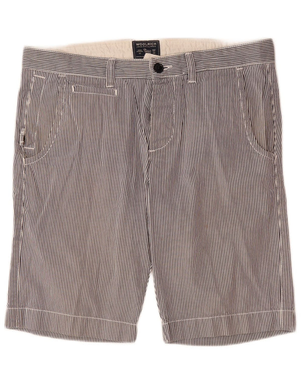 Woolrich Chino Shorts til mænd W33 Medium Marineblå Nålestribet bomuld