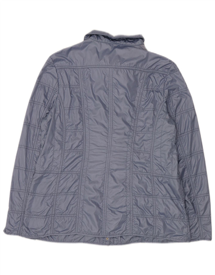 Barbara Lebek Womens Bomber Jacket UK 16 Large Blue Polyester