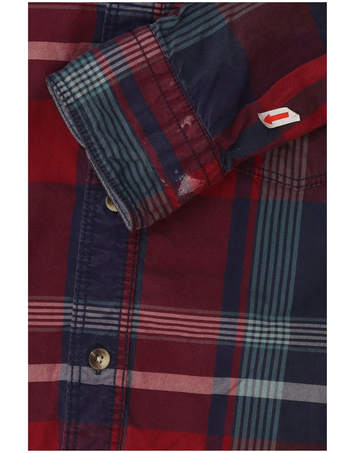 Fat Face Herre Classic Fit skjorte XL rød ternet bomuld