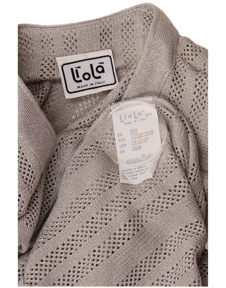 LIOLA Dame cardigan Sweater UK 12 Medium Grey Flecked Viskose
