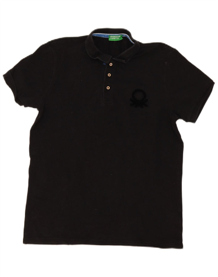 Benetton herre poloshirt Stor sort bomuld