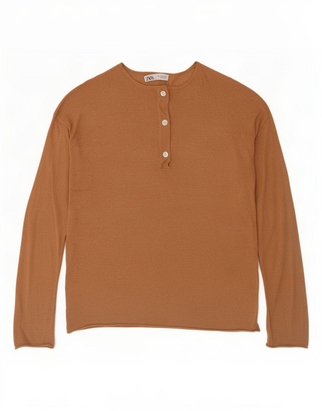 Zara Dametop Langærmet UK 14 Medium Beige