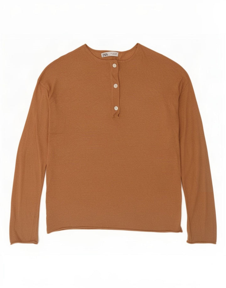 Zara Dametop Langærmet UK 14 Medium Beige