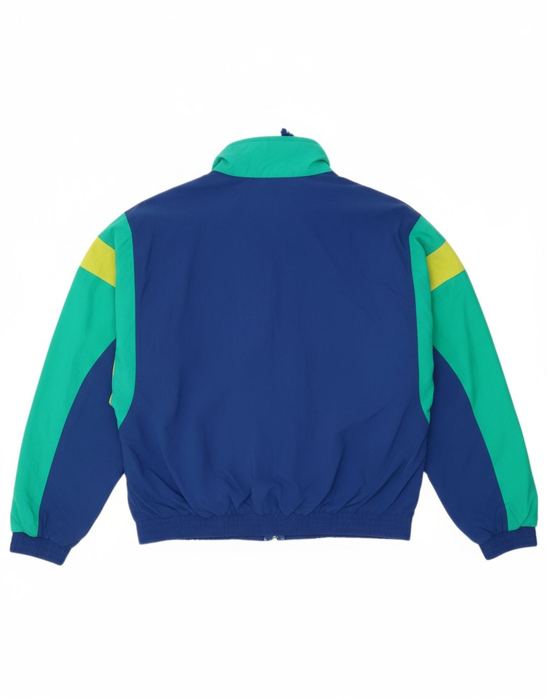 VINTAGE Womens Tracksuit Top Jacket UK 14 Medium Blue Colourblock