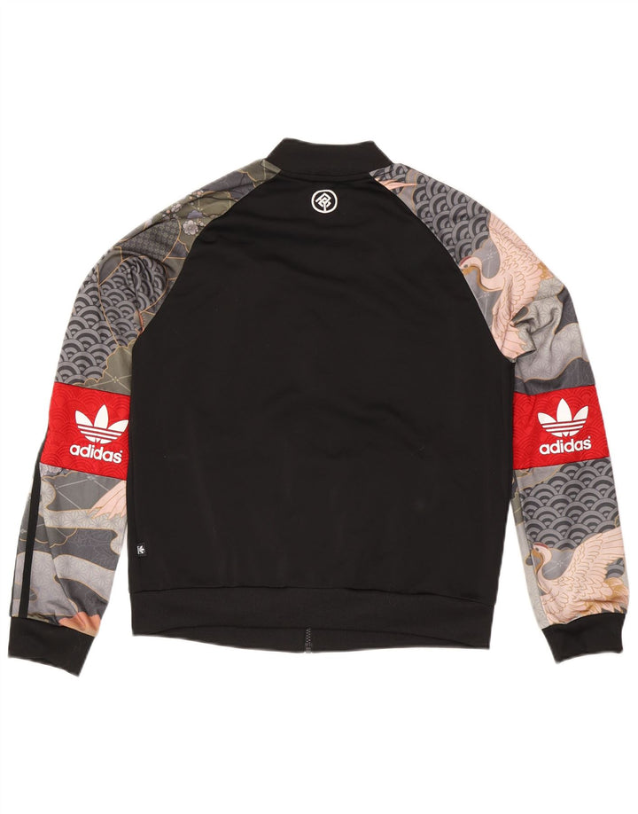 Adidas træningsdragt topjakke til kvinder UK 12 Medium Sort Patchwork
