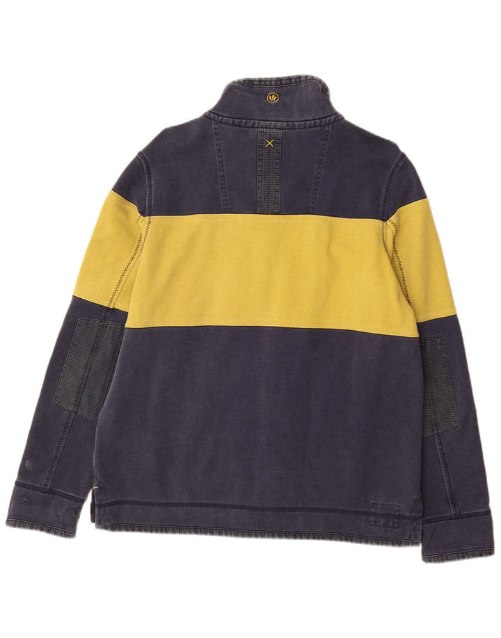 Fedt ansigt Herre lynlås-sweatshirt Jumper Medium Navy Blue Colourblock