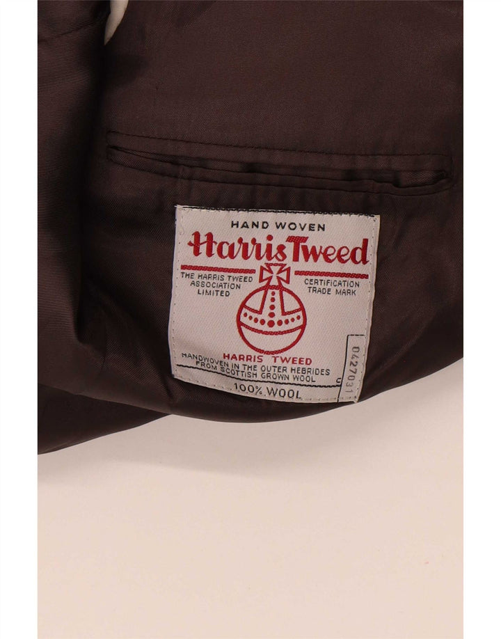 Harris Tweed Herre 2-knaps blazerjakke UK 40 Stor brun sildebensuld