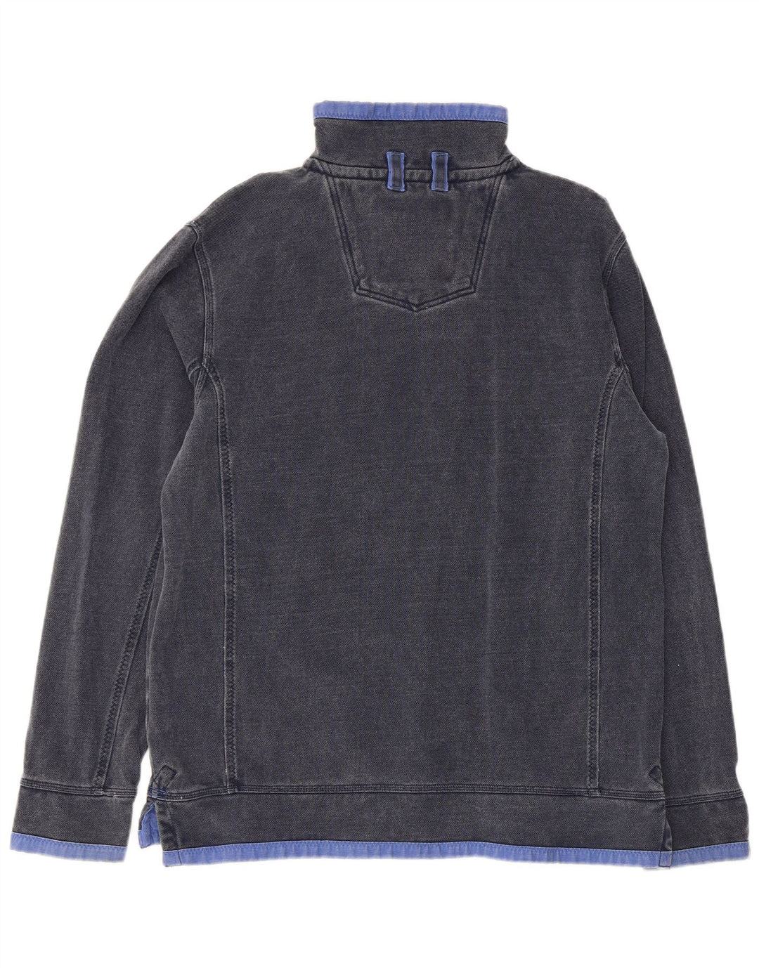Fat Face Herre Zip Neck Sweatshirt Jumper Large Navy Blue Bomuld