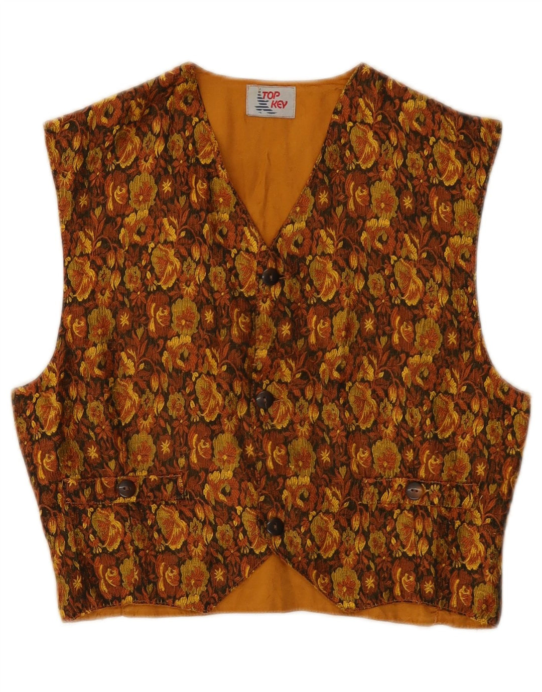 Vintage damevest IT 40 Small Brown Floral
