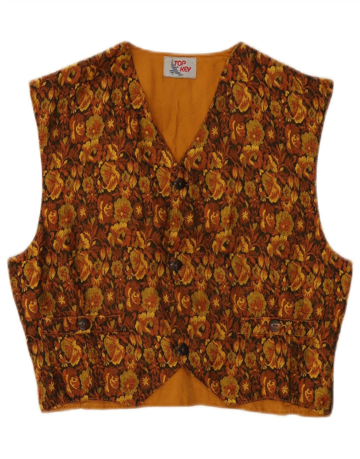 Vintage damevest IT 40 Small Brown Floral