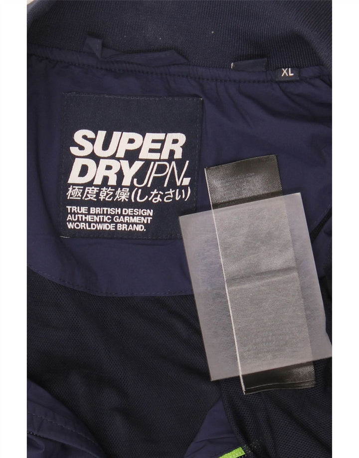 Superdry Bomber Jacket UK 42 XL marineblå nylon til mænd