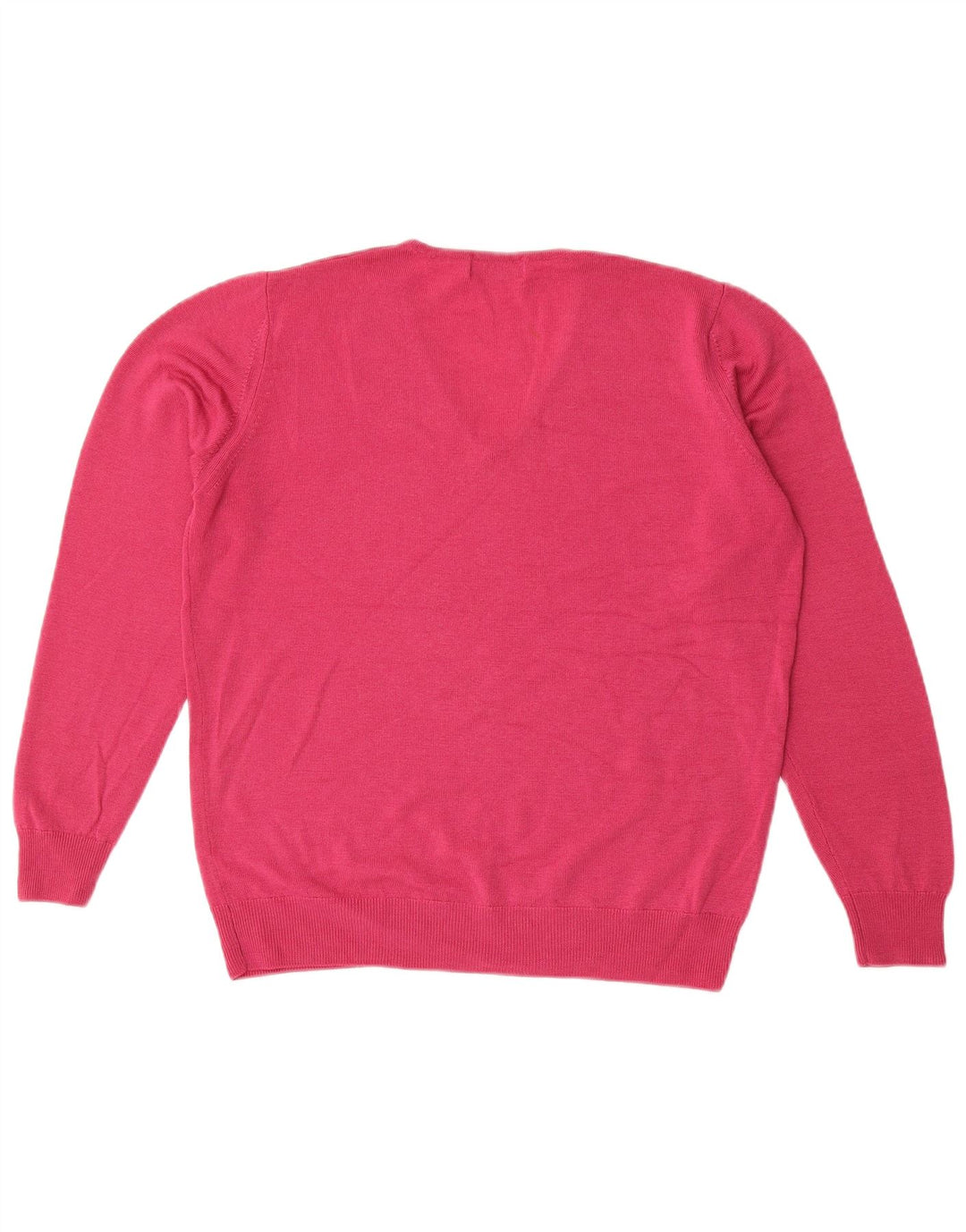 Marks & Spencer Dame V-hals sweater UK 14 Medium Pink New Wool