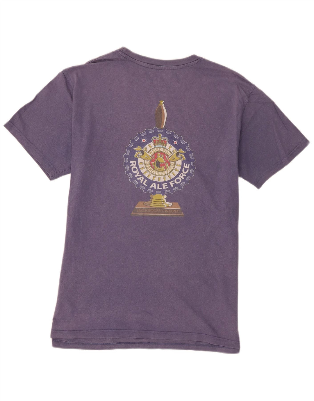 Weird Fish Herre grafisk T-shirt Top Stor lilla bomuld
