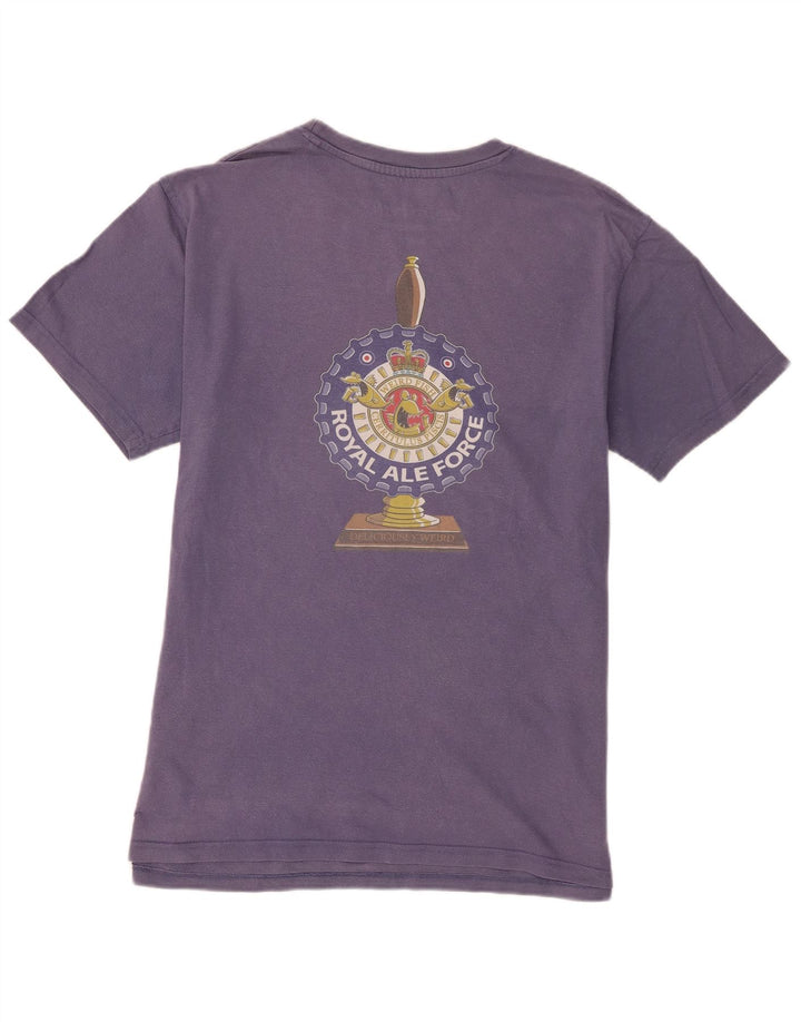 Weird Fish Herre grafisk T-shirt Top Stor lilla bomuld
