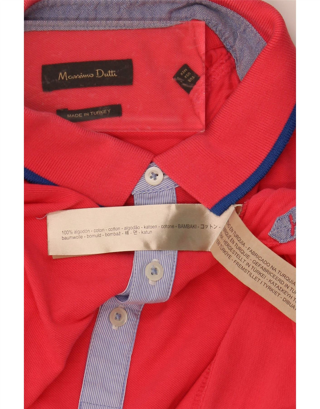 MASSIMO DUTTI Mens Polo Shirt Large Pink Cotton Vintage Massimo Dutti and Second-Hand Massimo Dutti from Messina Hembry 
