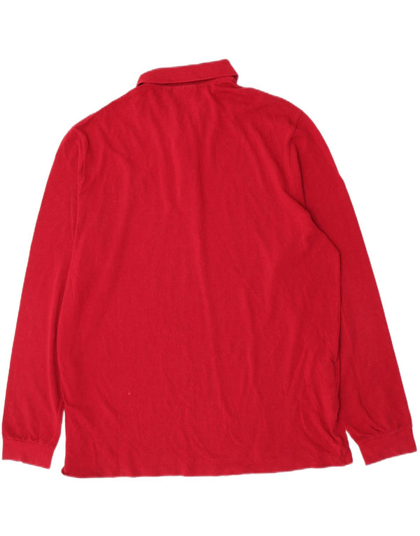 Lacoste langærmet herre poloshirt med klassisk pasform str. 8 3XL Bourgogne bomuld