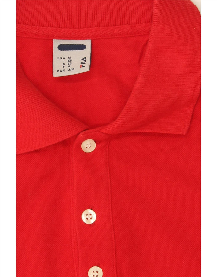 FILA Mens Polo Shirt Medium Red Cotton Vintage Fila and Second-Hand Fila from Messina Hembry 