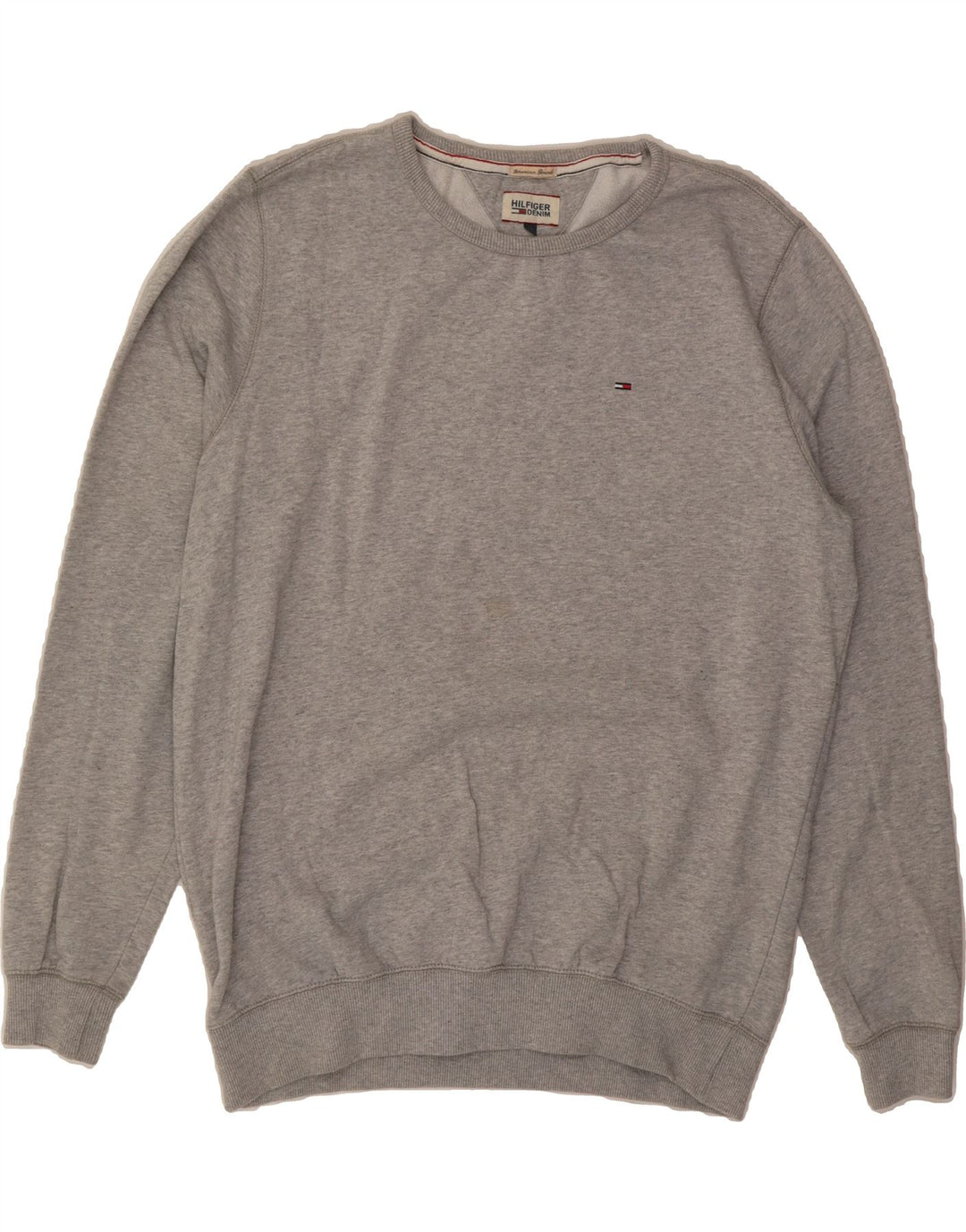 TOMMY HILFIGER Mens Crew Neck Jumper Sweater 2XL Grey Cotton Vintage Tommy Hilfiger and Second-Hand Tommy Hilfiger from Messina Hembry 