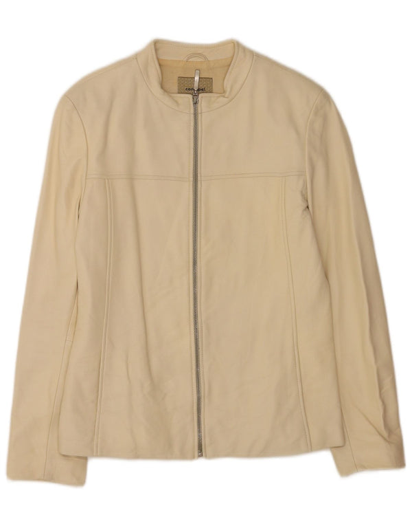 Conbipel Dame Bomber Læderjakke IT 42 Medium Beige