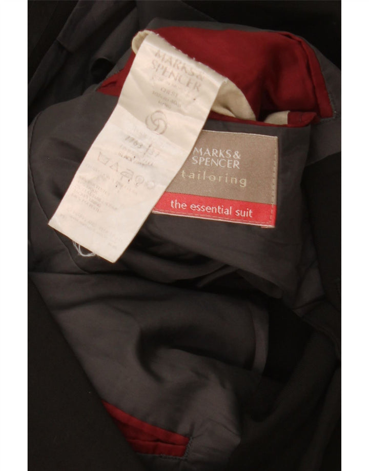 Marks & Spencer Herre 3-knaps blazerjakke UK 40 Medium Sort Polyester