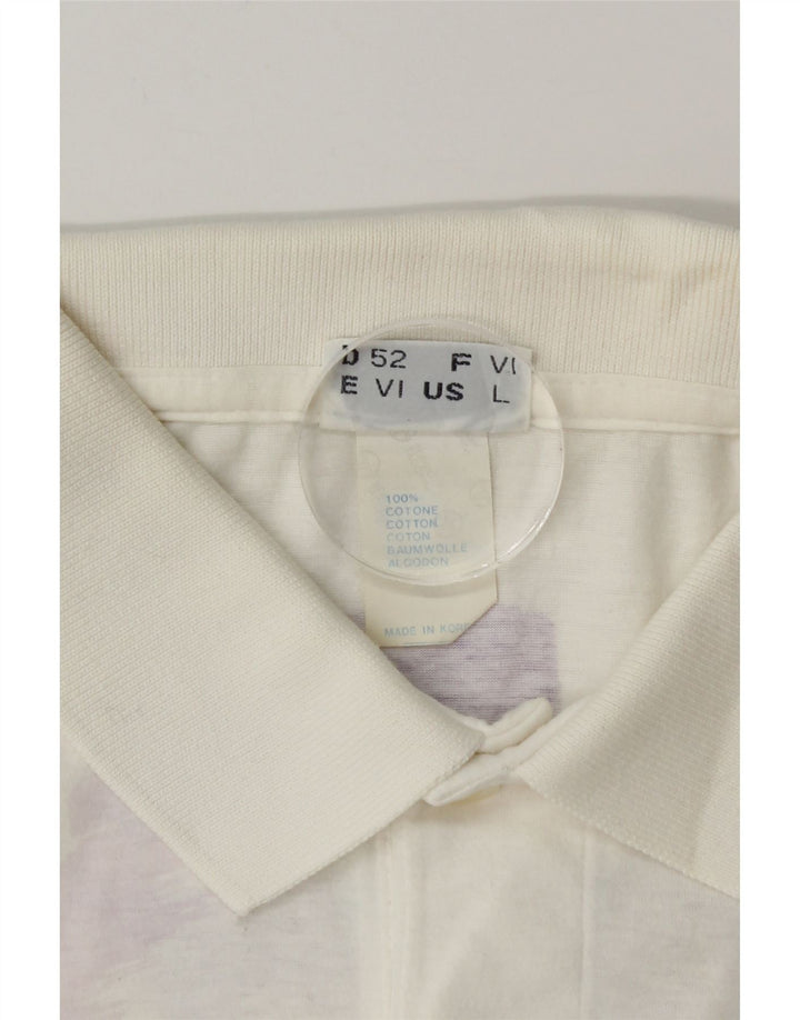 Sergio Tacchini Herre grafisk poloshirt Stor hvid Tie Dye Bomuld