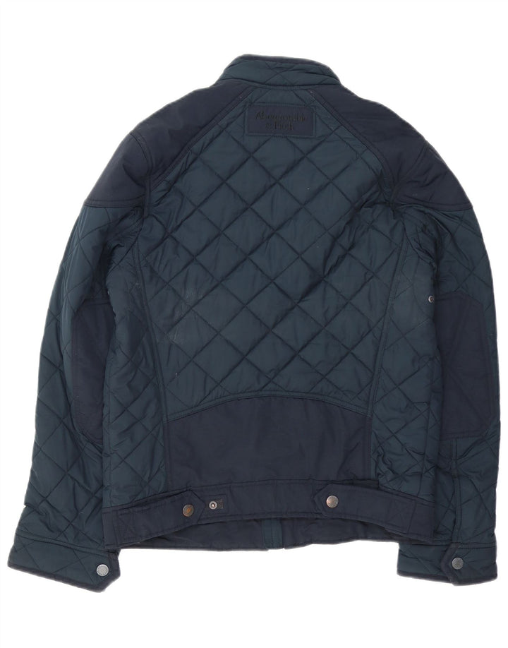Abercrombie & Fitch Herre quiltet jakke UK 36 Small Navy Blue Polyester