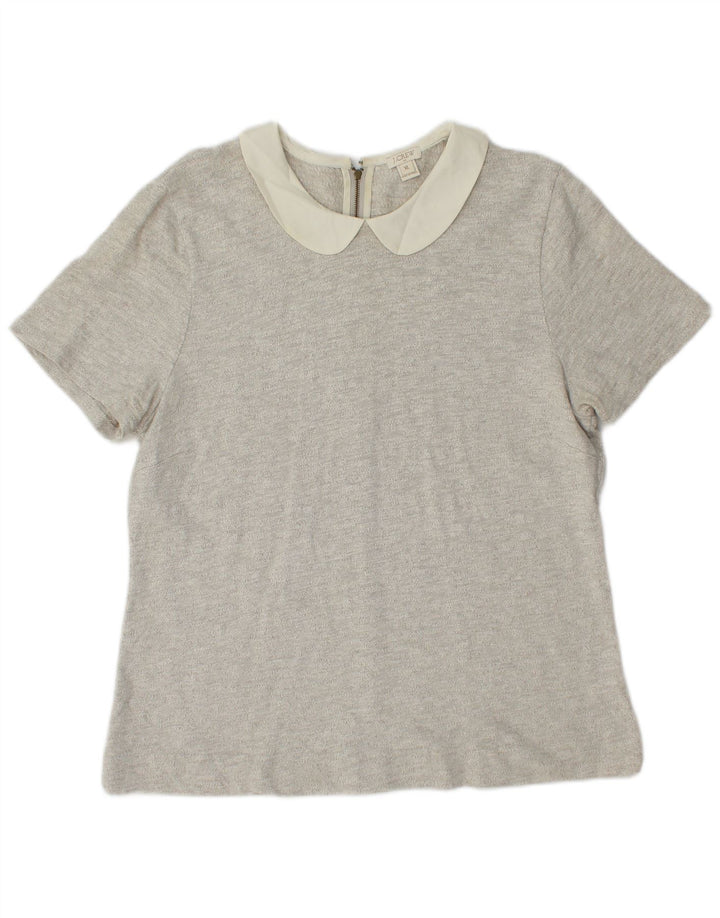 J. CREW Damebluse Top UK 18 XL Grå Bomuld
