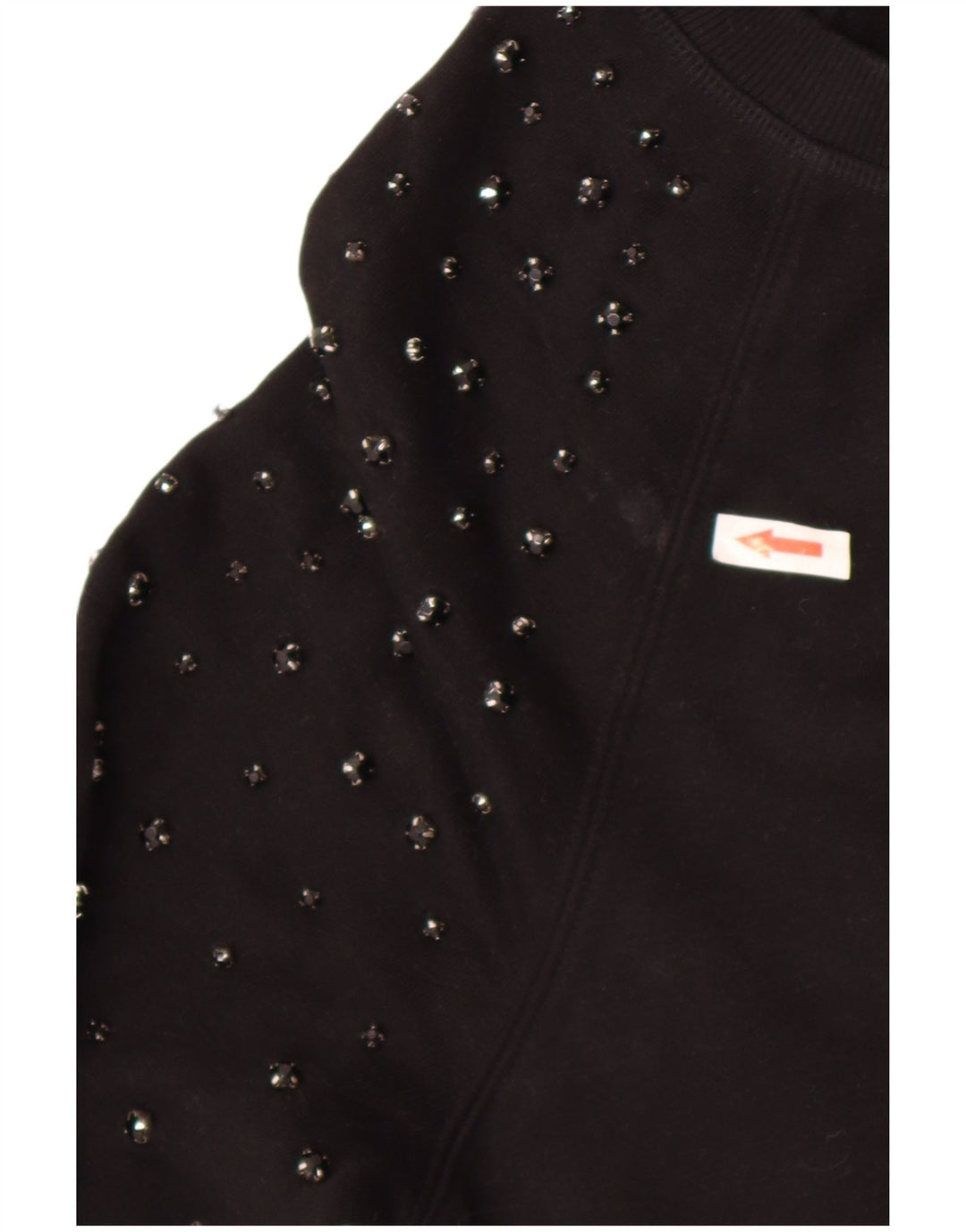 Marks & Spencer Dame Oversized Sweatshirt Jumper UK 6 XS Sort Bomuld