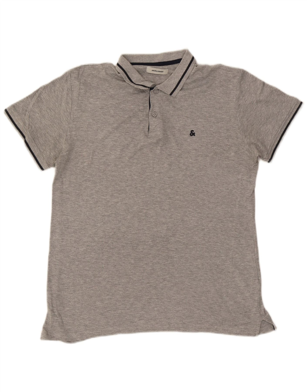Jack & Jones herre poloshirt mellemgrå flækket bomuld